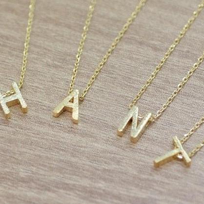 Tiny initial necklace, personalized..