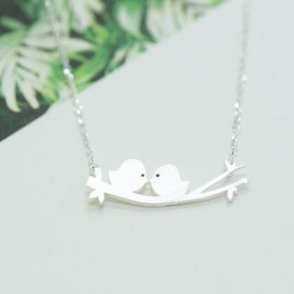 Two Birds On A Branch Necklace, Two Love..