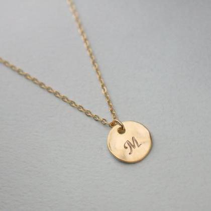 Personalized initial gold disc neck..