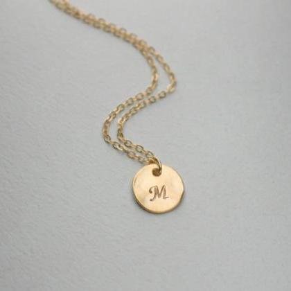 Personalized initial gold disc neck..