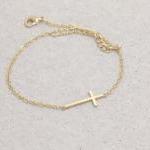Sideways Cross Bracelet In Gold