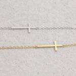 Sideways Cross Bracelet In White Gold
