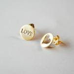 Love & Heart Earring -silver Post