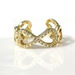 Infinity And Heart Adjustable Ring In Gold