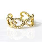 Infinity And Heart Adjustable Ring In Gold