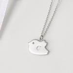  Personalized initial bird necklace