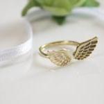 Tiny angel wing ring, knuckle ring,..