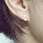 Open Heart Earring In Gold -silver Post