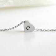  Personalized initial heart necklace, initial jewelry