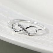 Dainty infinity ring 8.5 size in silver