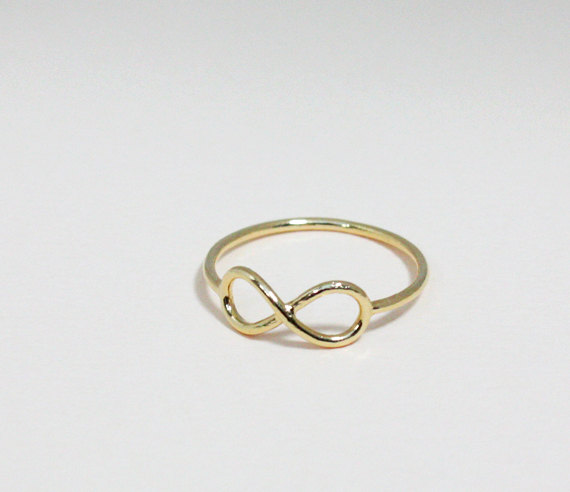 Infinity Ring 7.5 Size In Gold - Everyday Jewelry, Delicate Minimal Jewelry, Happy Price For This Ring! $13 => $7!!!