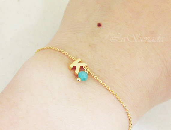 Personalized initial bracelet, best friend bracelet, initial jewelry, Lettering Bracelet