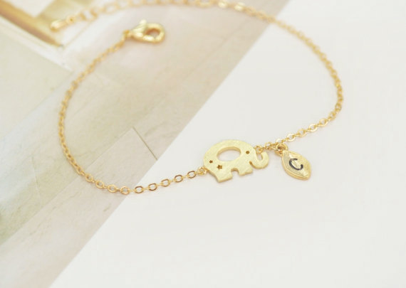 Elephant Bracelet, Royalty Elephant, Personalized Bracelet, Initial Elephant Bracelet, Elephant Jewelry