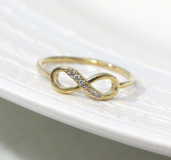 Dainty Infinity Ring 7.5 Size In Gold