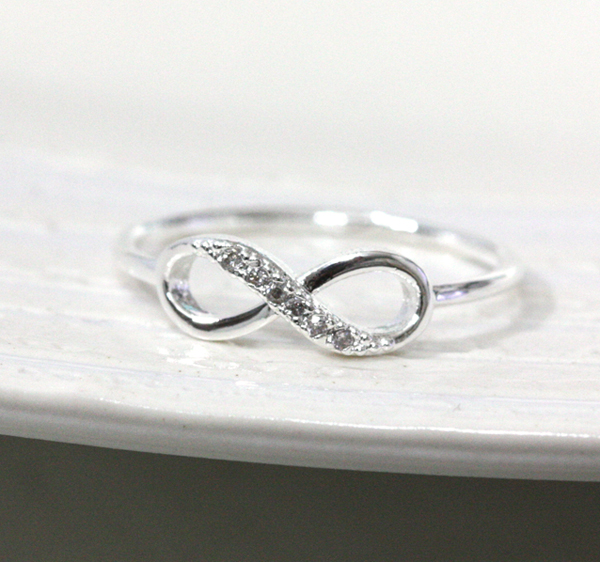 Dainty Infinity Ring 9 Size In Silver