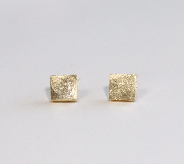 Tiny Textured Square Earring