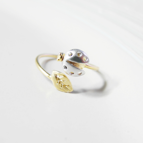 Ladybug Baby Ring 18k Gold Plated Ring Size 4 Ladybug Ring