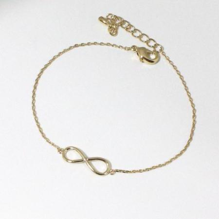 Simple Infinity bracelet , gold / white gold ( Choose your color )